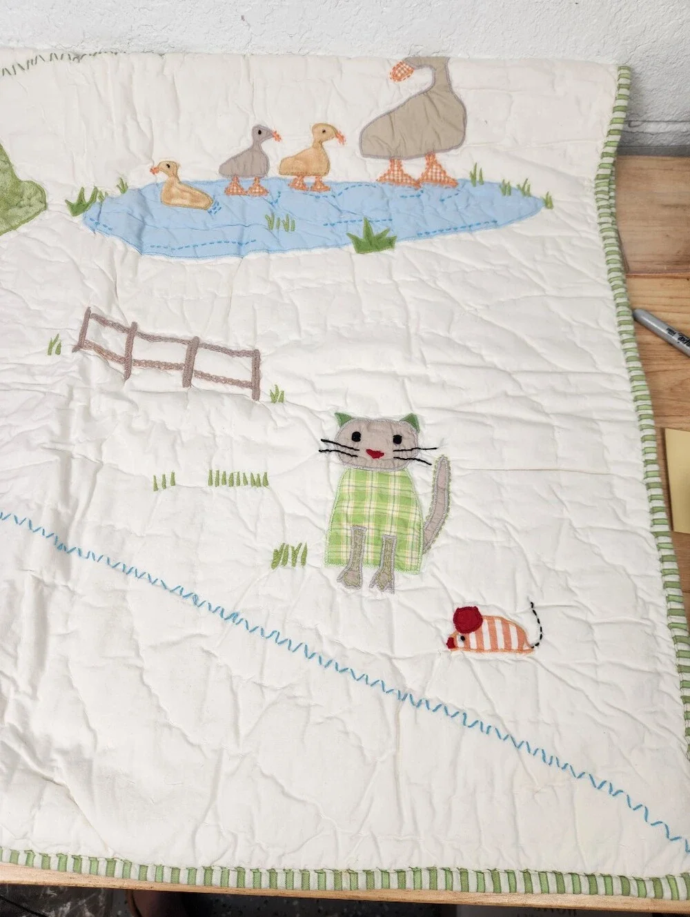 Pottery Barn Kids Farmyard Friends Crib/ Toddler Quilt 50x36 NOS Animals Farm